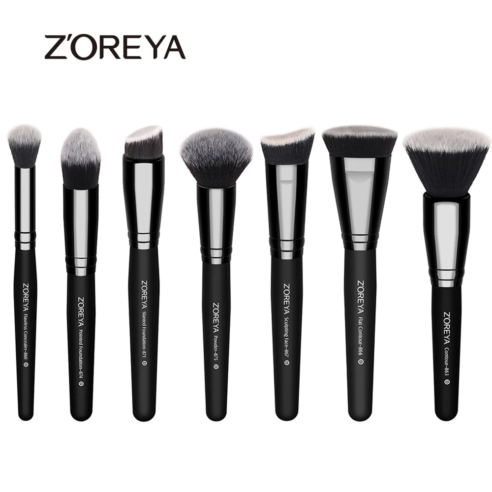Black Makeup Brushes SetΒ -Β Glowcella