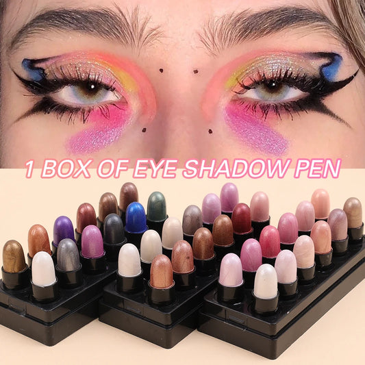 12 Colors Waterproof Eyeshadow Pencil SetΒ -Β Glowcella