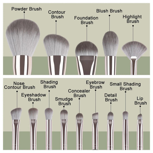 20 pcs Make Up Brush Set with Leather CaseΒ -Β Glowcella