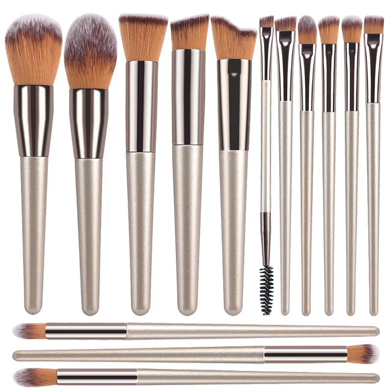 Champagne Makeup Brushes SetΒ -Β Glowcella