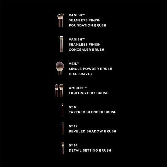 Silver Makeup Brushes SetΒ -Β Glowcella