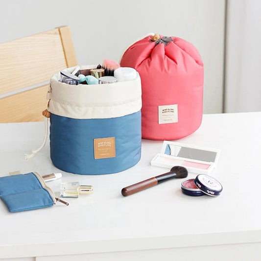 Round Waterproof Makeup BagΒ -Β Glowcella