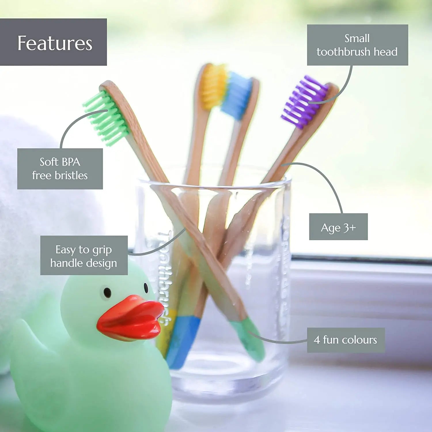 Children’s Cone Shape Bamboo Toothbrush -  Glowcella