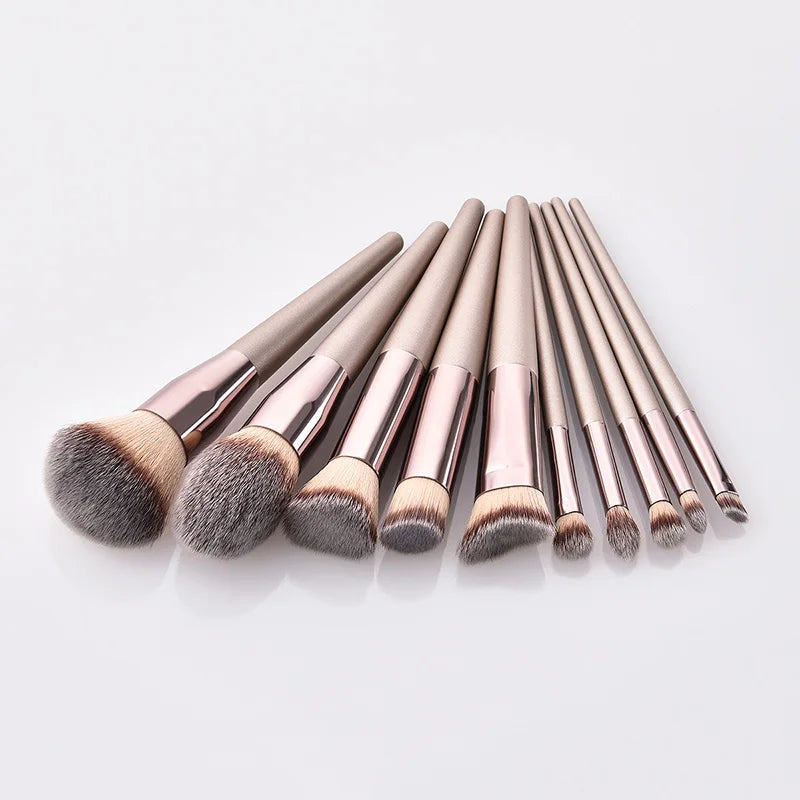 Champagne Makeup Brushes Set -  Glowcella