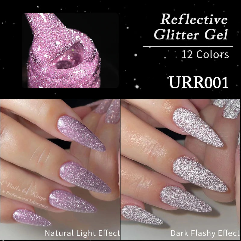 SUGAR Reflective Glitter Nail Gel -  Glowcella