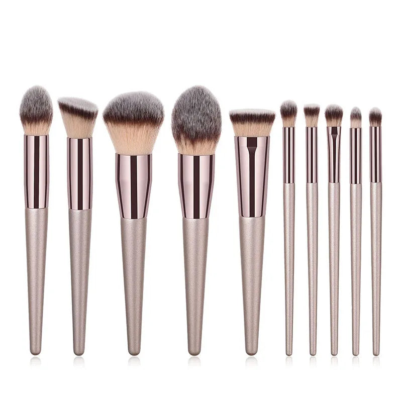 Champagne Makeup Brushes Set -  Glowcella
