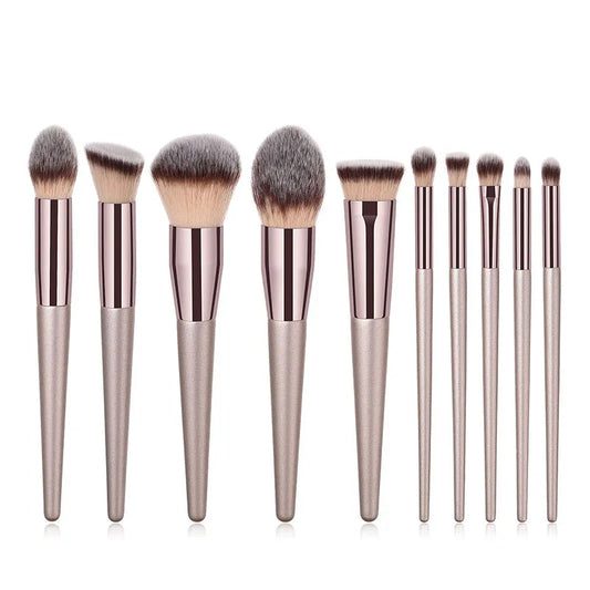 Champagne Makeup Brushes Set -  Glowcella