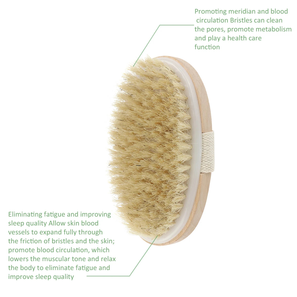 Soft Natural Bristle Dry Skin Body Brush -  Glowcella
