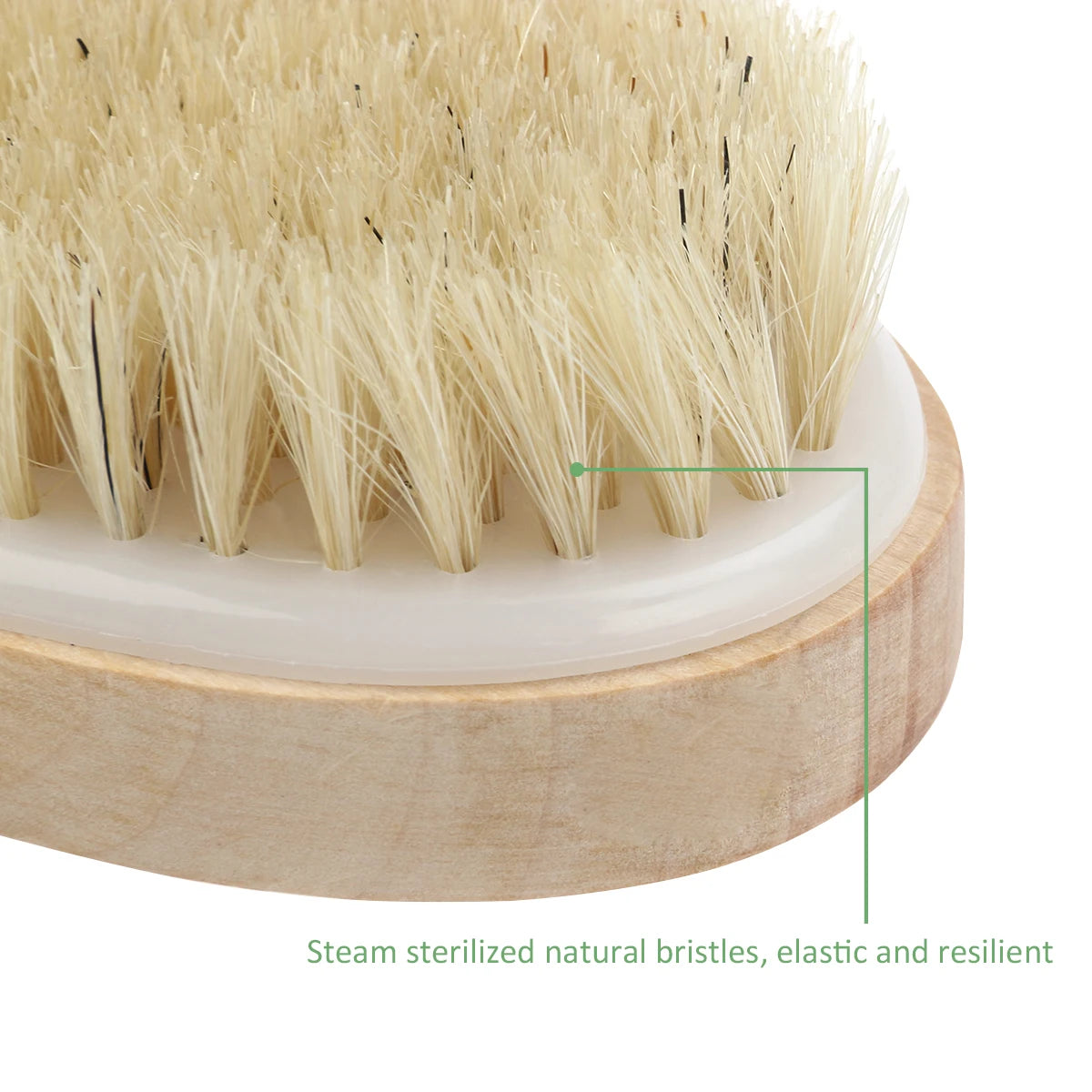 Soft Natural Bristle Dry Skin Body Brush -  Glowcella