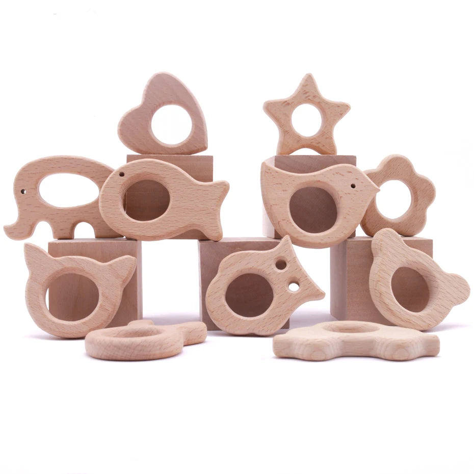 Baby Natural Wood Teething Toy -  Glowcella