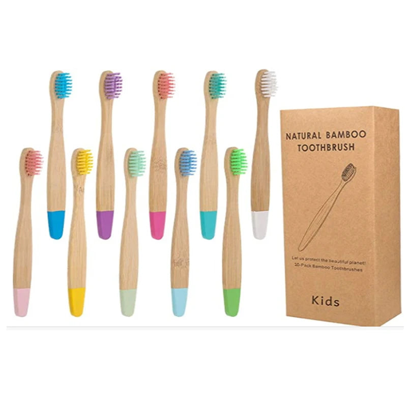 Children’s Cone Shape Bamboo Toothbrush -  Glowcella