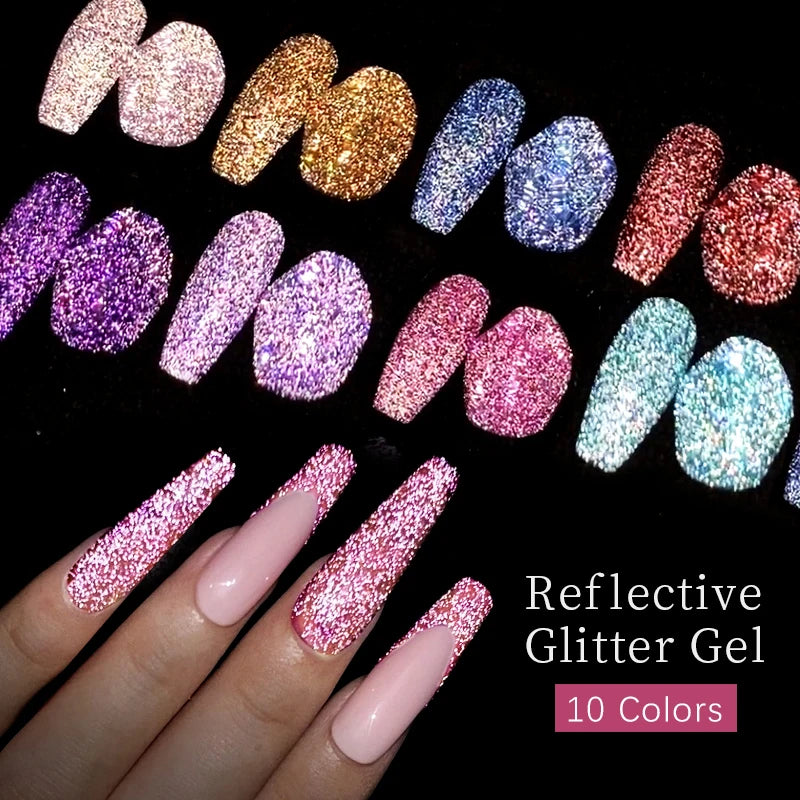 SUGAR Reflective Glitter Nail Gel -  Glowcella