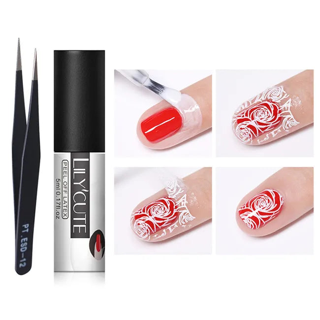 Peel Off Latex Liquid Tape Protect Nail Polish -  Glowcella