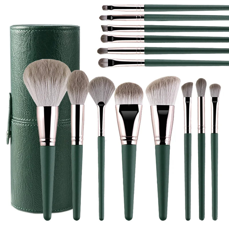 20 pcs Make Up Brush Set with Leather Case -  Glowcella