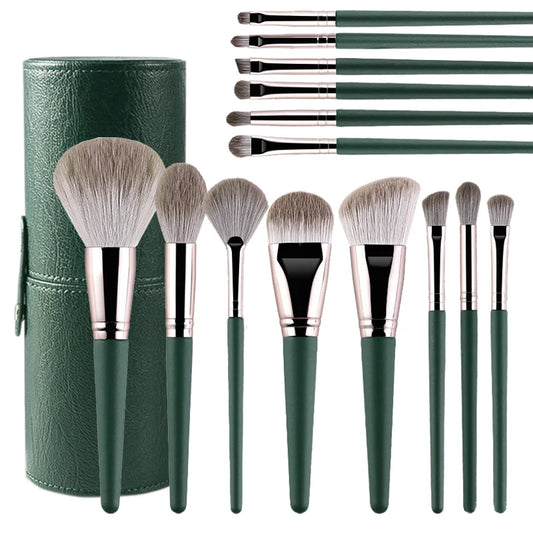 20 pcs Make Up Brush Set with Leather Case -  Glowcella