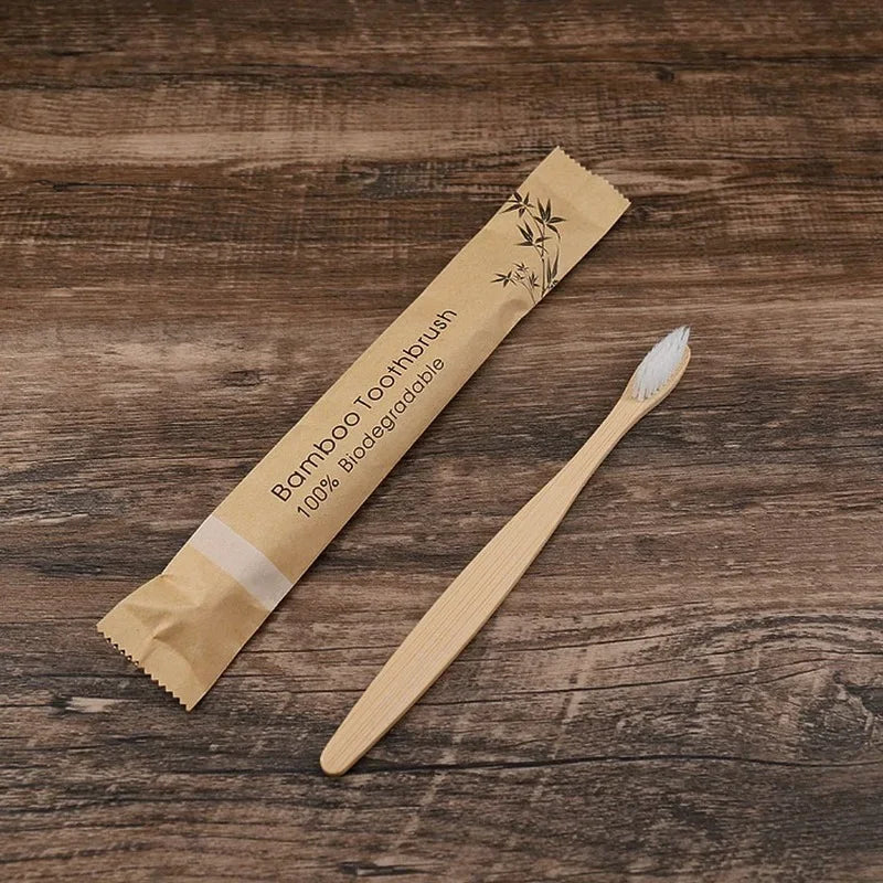 Natural Bamboo Soft Bristle Toothbrush -  Glowcella