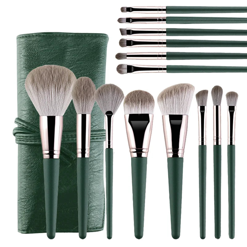 20 pcs Make Up Brush Set with Leather Case -  Glowcella
