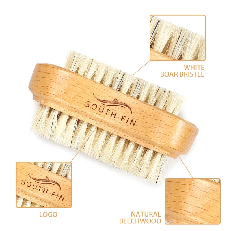 Double-Sided Natural Bristles Scrubbing Brush -  Glowcella