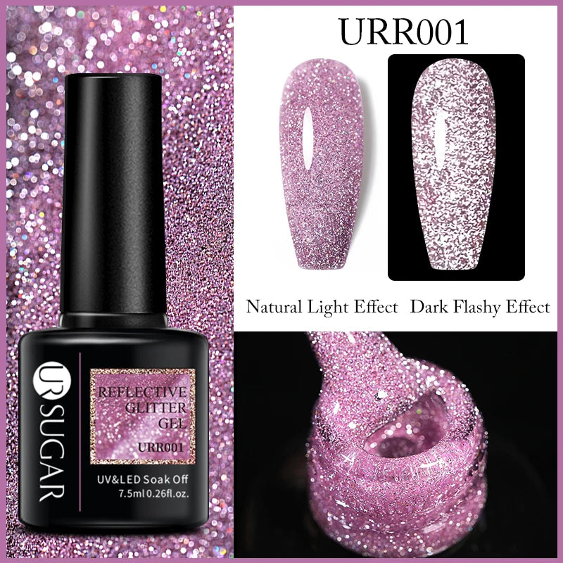 SUGAR Reflective Glitter Nail Gel -  Glowcella