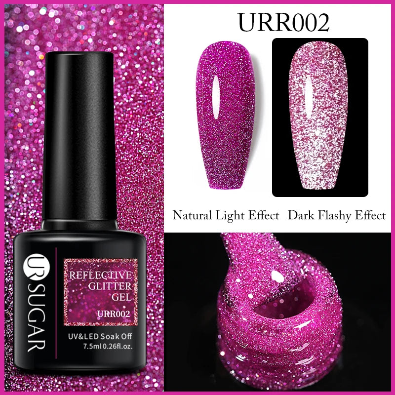 SUGAR Reflective Glitter Nail Gel -  Glowcella
