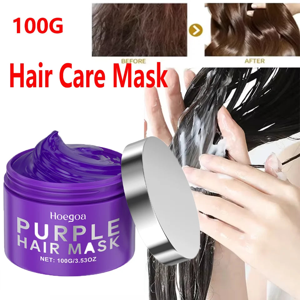 Purple Keratin Hair Mask for Dry Frizzy Hair -  Glowcella