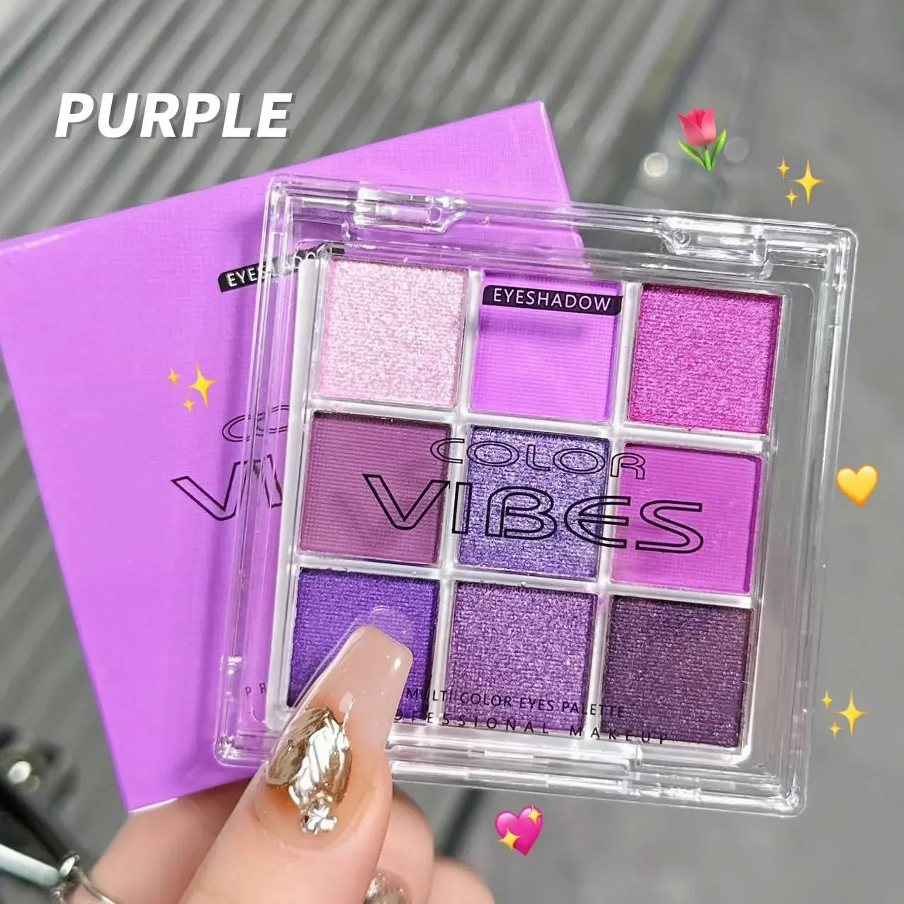 9 Colors Shining Glitter Eyeshadow Palette -  Glowcella