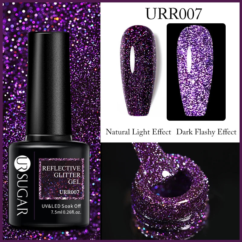 SUGAR Reflective Glitter Nail Gel -  Glowcella