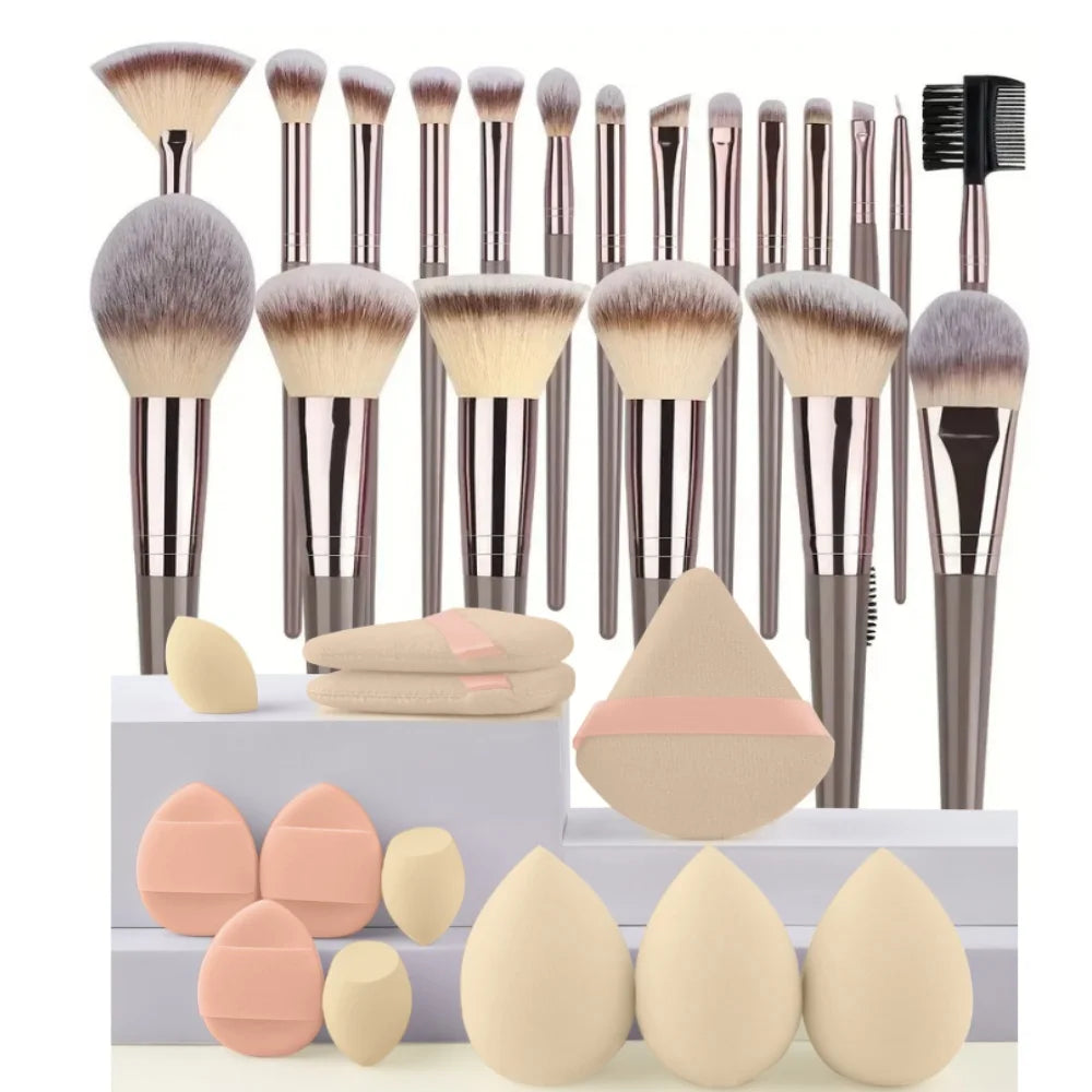 Complete Professional Make Up Brush Set -  Glowcella