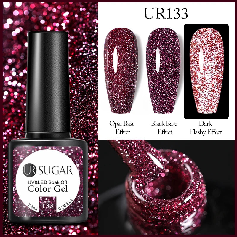 SUGAR Reflective Glitter Nail Gel -  Glowcella