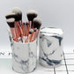 10 PCS Marble Pattern Makeup Brushes with Cylinder Tube Storage -  Glowcella