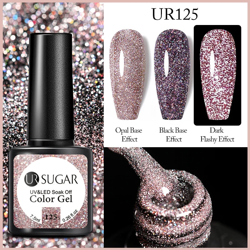 SUGAR Reflective Glitter Nail Gel -  Glowcella