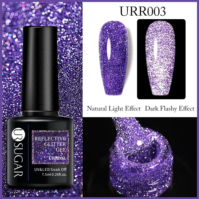 SUGAR Reflective Glitter Nail Gel -  Glowcella