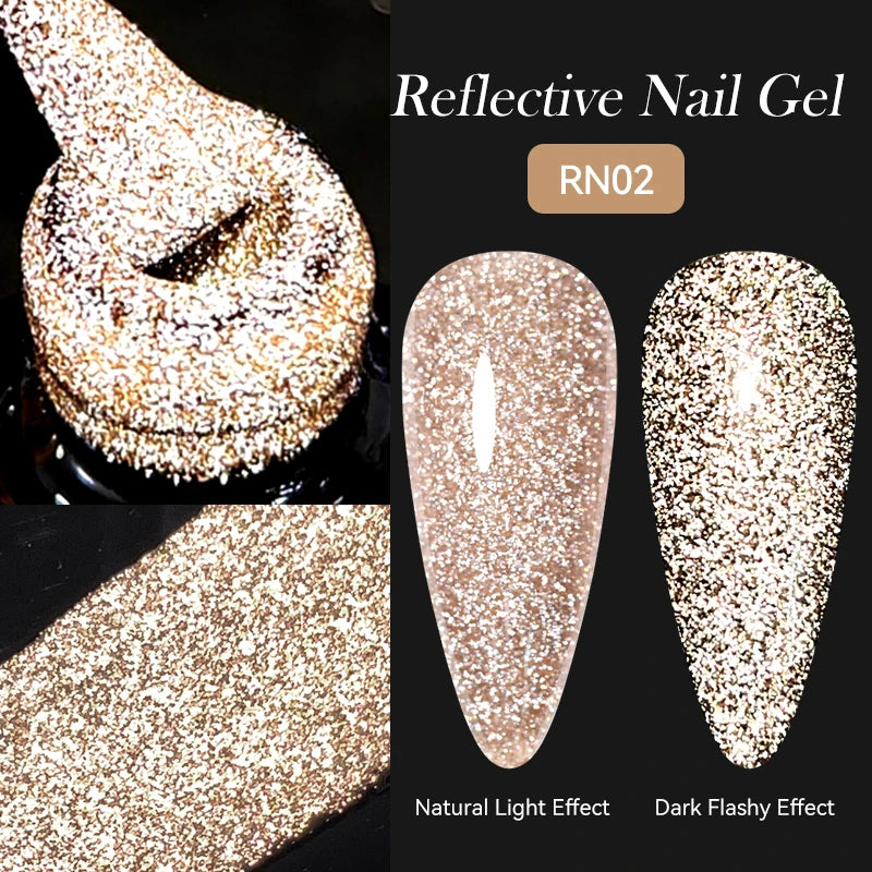 Reflective Metallic Gel Nail Polish -  Glowcella