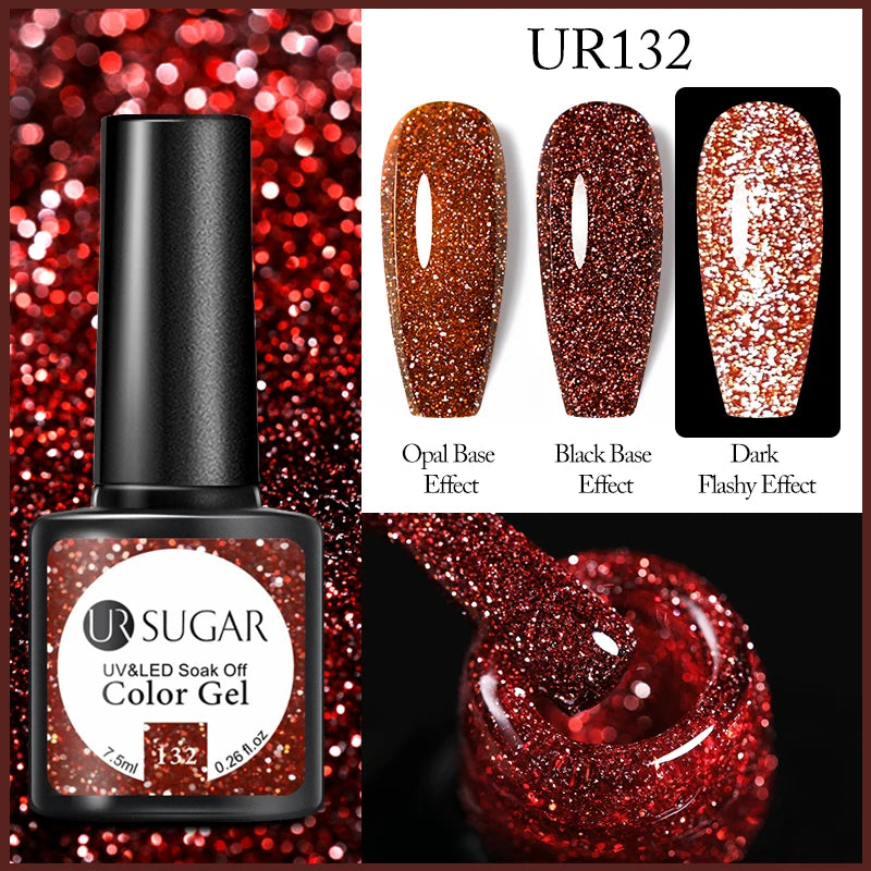 SUGAR Reflective Glitter Nail Gel -  Glowcella