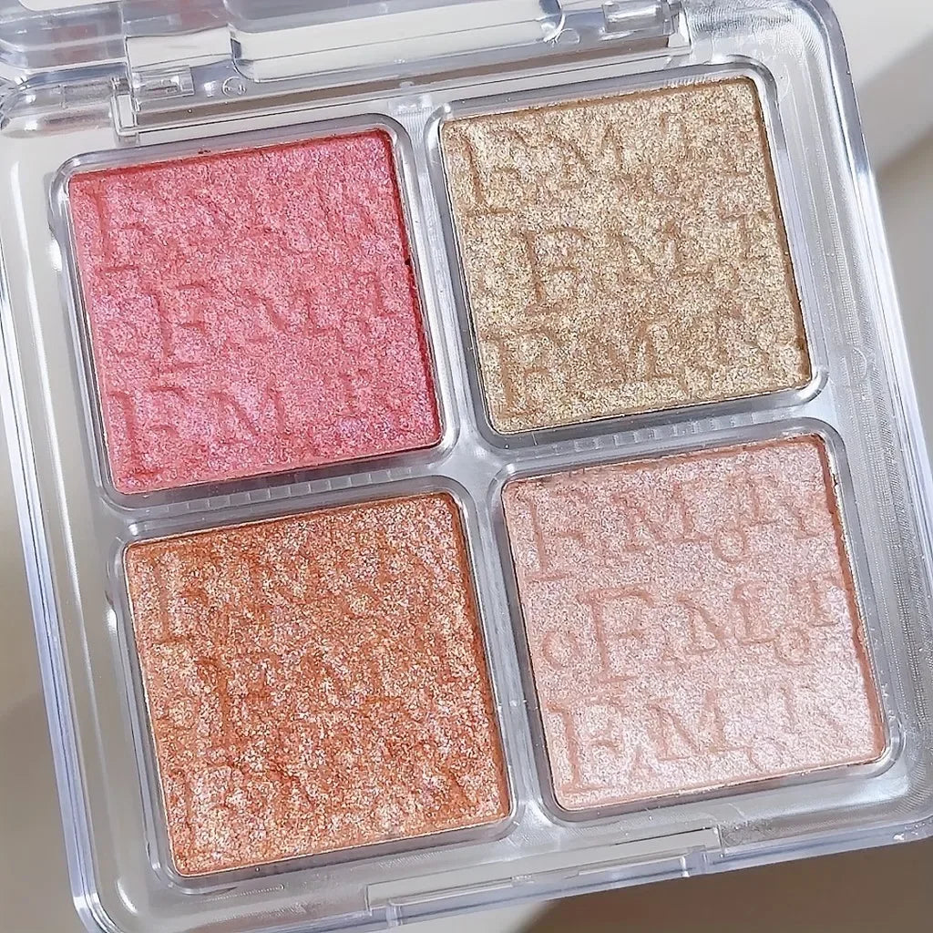 4 Colors Facial Highlighter Palette -  Glowcella