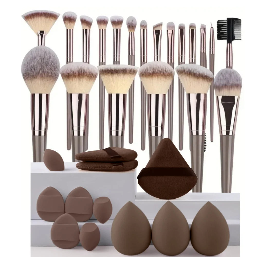 Complete Professional Make Up Brush Set -  Glowcella