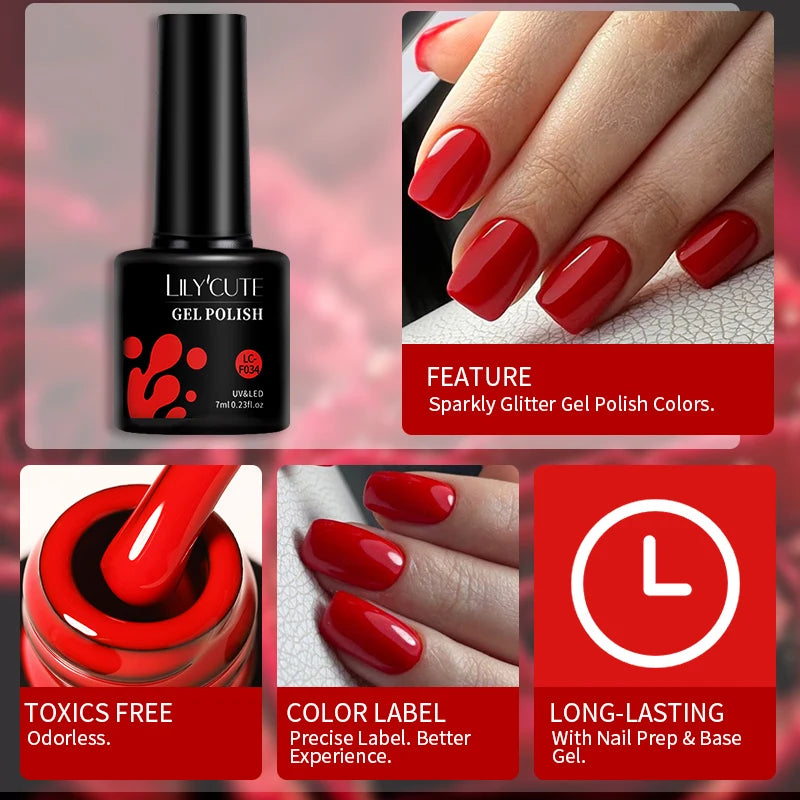 Red Series Nail Gel Polish -  Glowcella