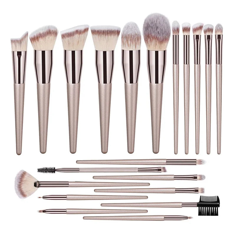 Champagne Makeup Brushes Set -  Glowcella