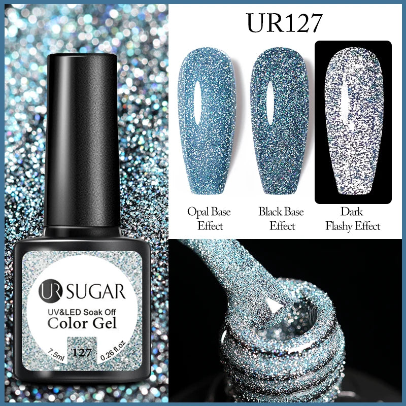SUGAR Reflective Glitter Nail Gel -  Glowcella