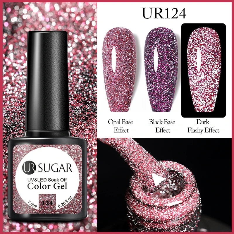 SUGAR Reflective Glitter Nail Gel -  Glowcella