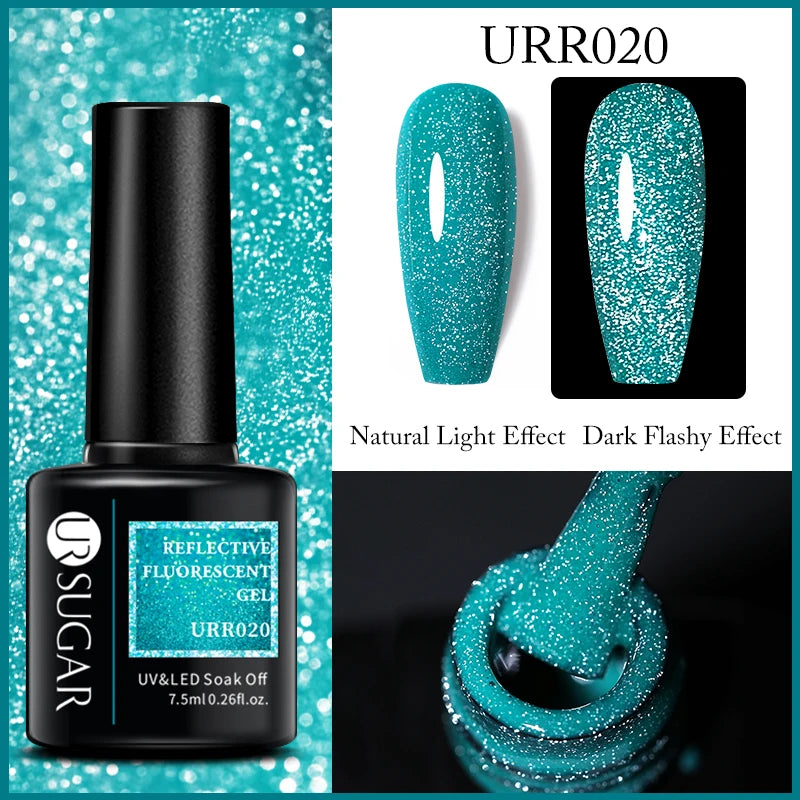 SUGAR Reflective Glitter Nail Gel -  Glowcella