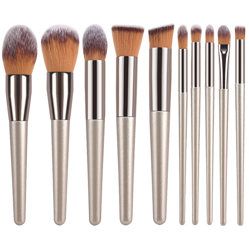 Champagne Makeup Brushes Set -  Glowcella