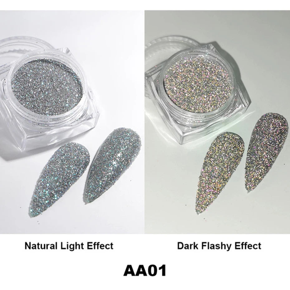 Moonlight Silver Cat Eye Nail Powder -  Glowcella