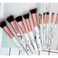 10 PCS Marble Pattern Makeup Brushes with Cylinder Tube Storage -  Glowcella