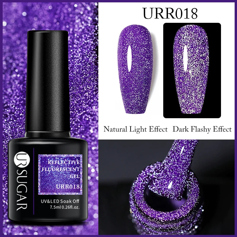 SUGAR Reflective Glitter Nail Gel -  Glowcella