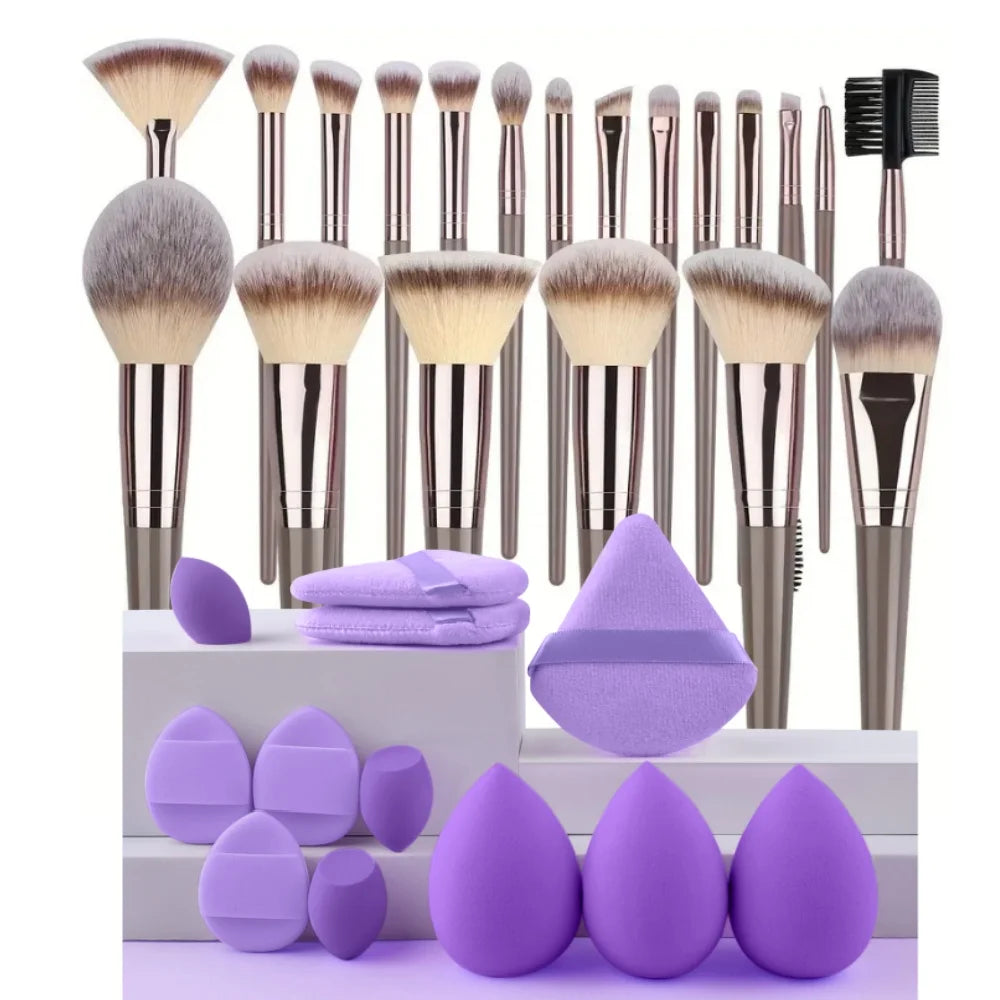 Complete Professional Make Up Brush Set -  Glowcella
