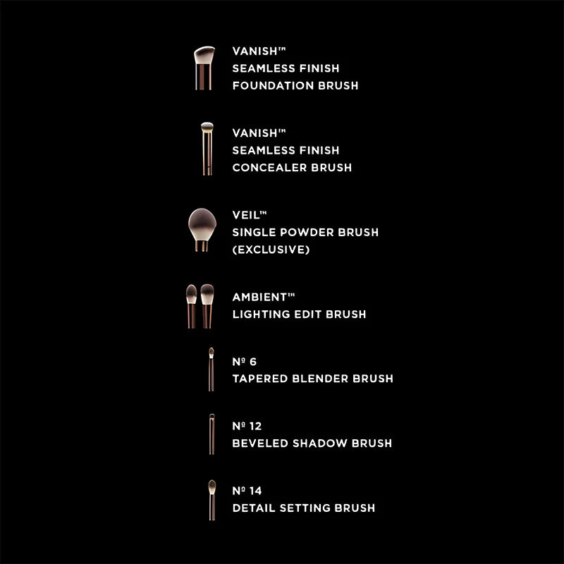 Silver Makeup Brushes Set -  Glowcella