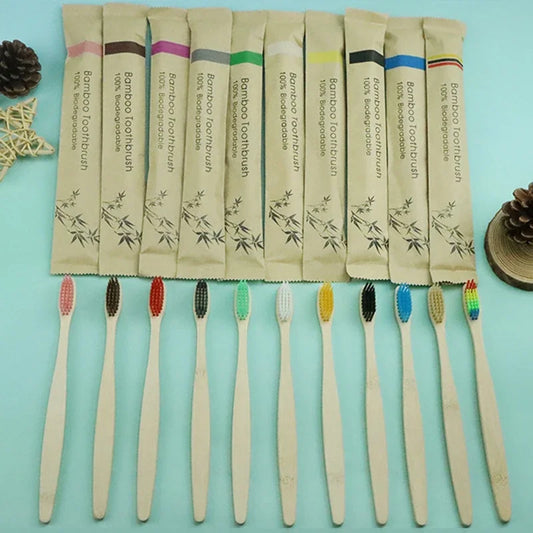 Natural Bamboo Soft Bristle Toothbrush -  Glowcella