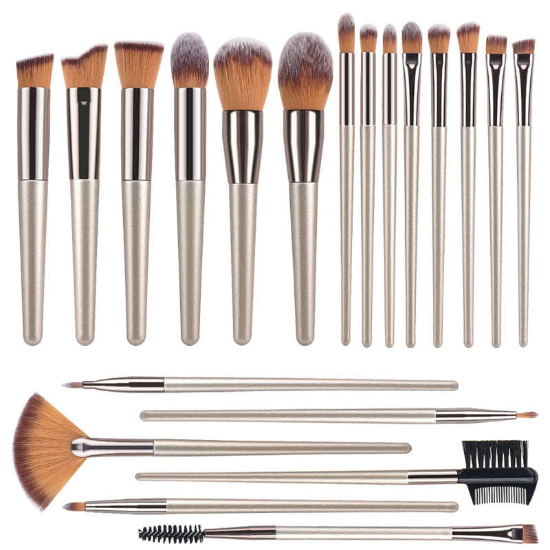 Champagne Makeup Brushes Set -  Glowcella