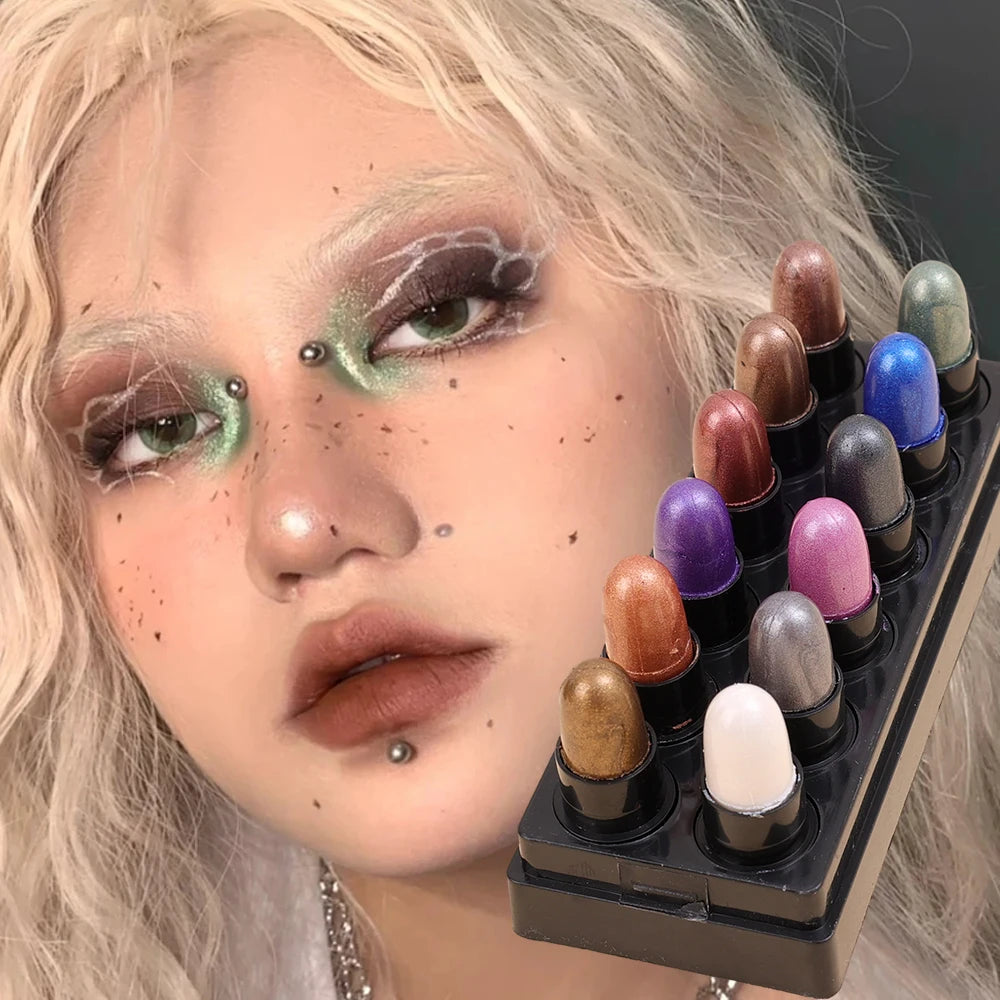 12 Colors Waterproof Eyeshadow Pencil Set -  Glowcella